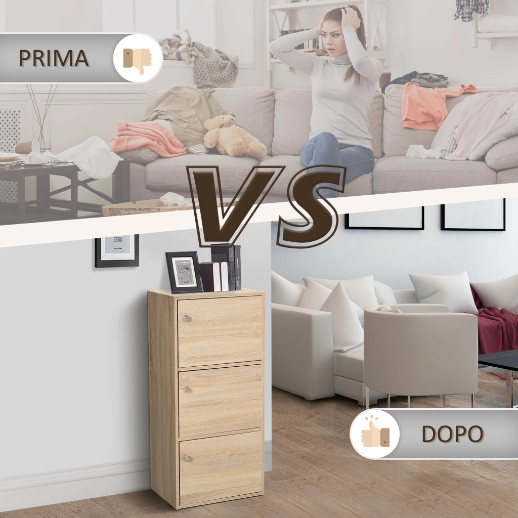 Mobiletto con 3 Antine e Ripiani ¨C Minimal ¨C 48x34x100cm