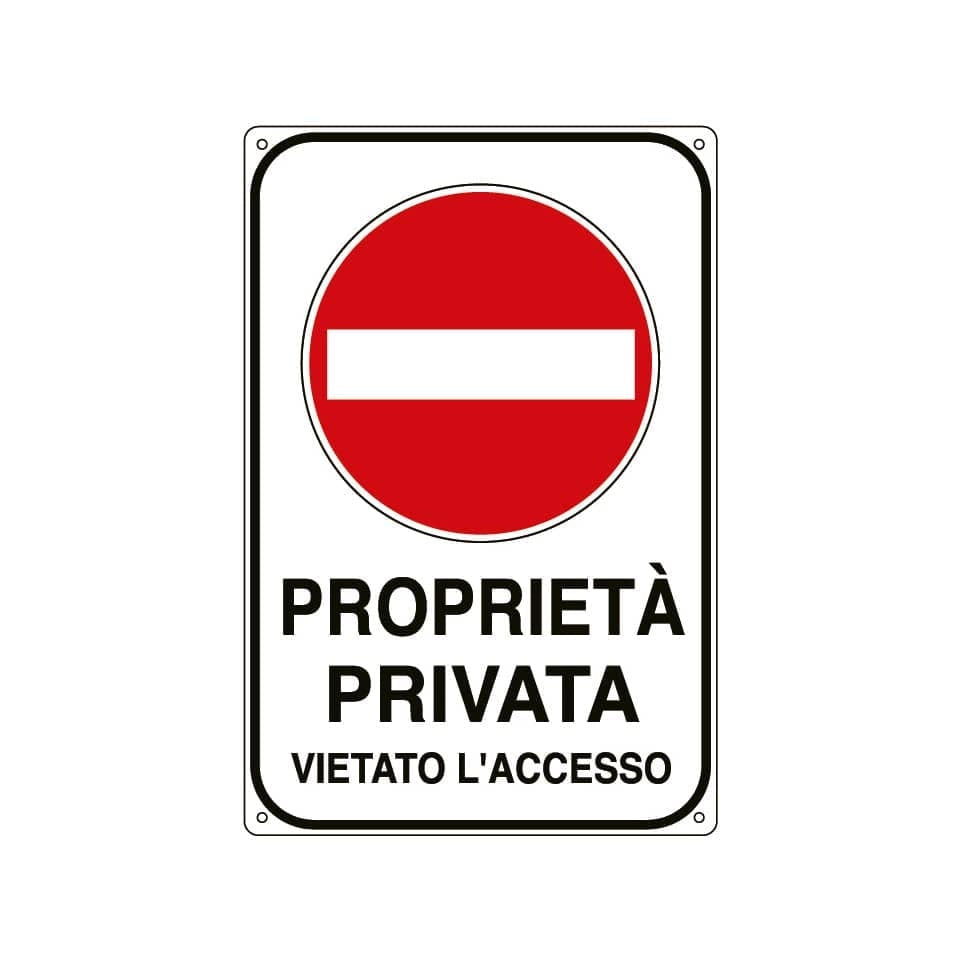 Targa Segnaletica Divieto Accesso Proprieta Priv Pp 20 x 30 cm 10 Pezzi