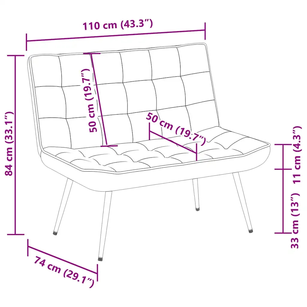Panca Blu 110x74x84 cm in Velluto CFW7299986