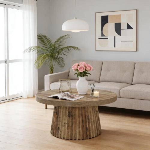 TAVOLINO DA CAFFÈ Rotondo 80 cm MDF Marrone