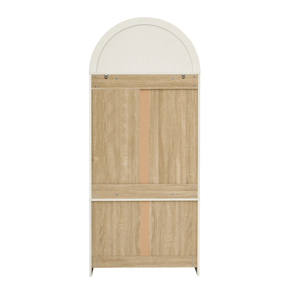 CREDENZA ALTA 76,2x40,1x180 cm Bianca in MDF e Vetro