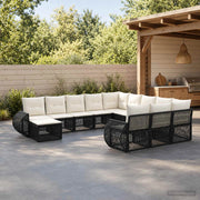 Set Divano da Giardino 12 pz Nero polyrattan 3435622