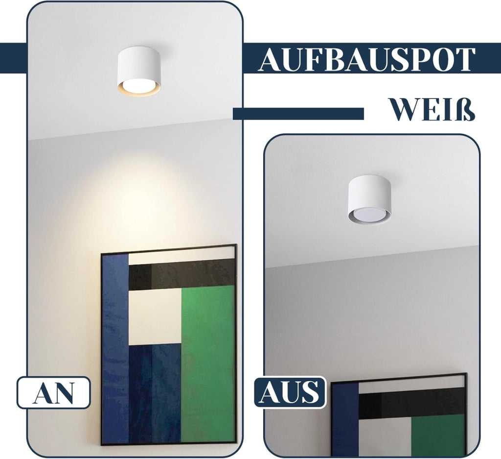 ZMH Lampada da soffitto LED moderna bianca rotonda 5W per camera letto