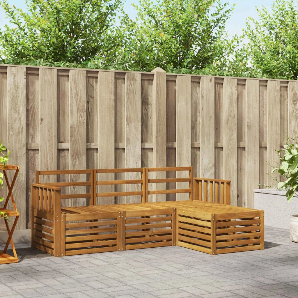 Set divani 4 pcs Naturale Legno di Acacia Massello 3374599