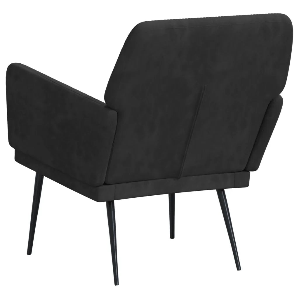 Poltrona | Sedia Relax Nera 62x79x79 cm Velluto