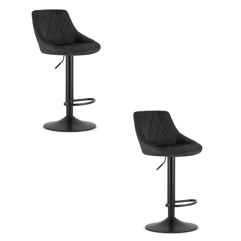 Sgabello girevole VALORA DAKA - Velluto nero con base nera x 2