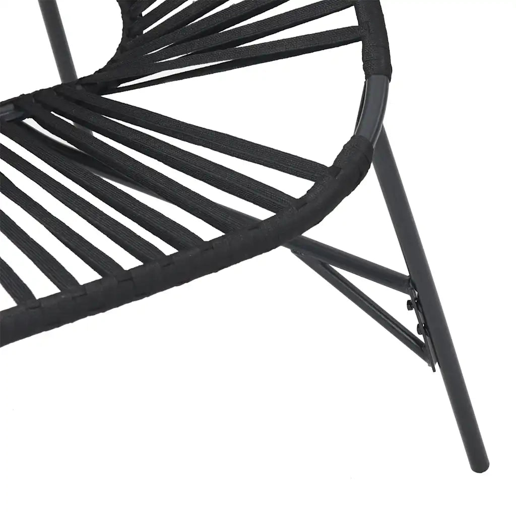 Sedia da Uovo da Giardino | Sedie da Esterno in Polyrattan Nero