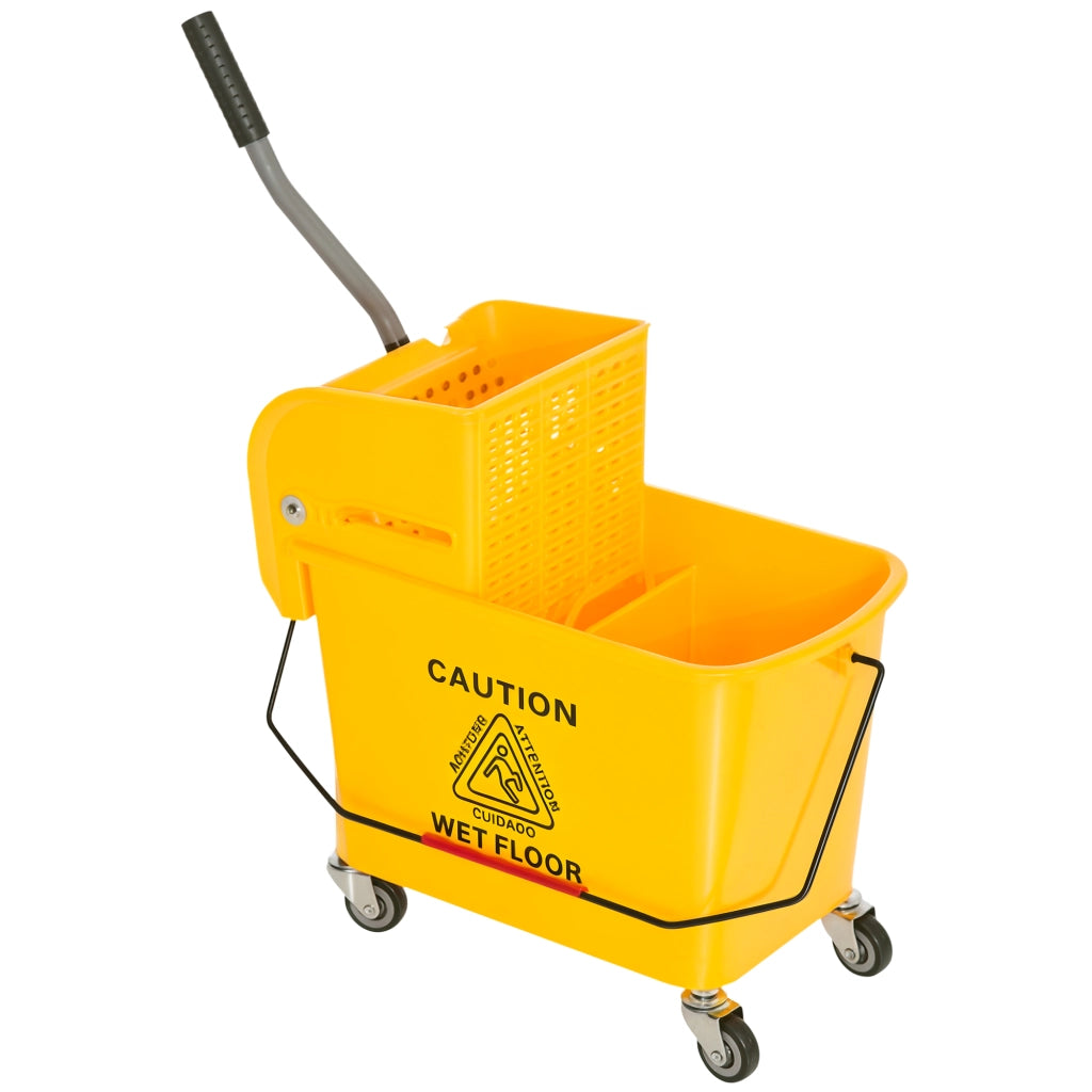 Secchio per Mop con Strizzatore e Ruote ¨C Zephmum ¨C Giallo 20L