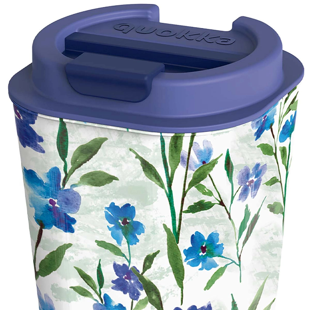 Bicchiere Termico 450ml Doppia Parete Antifuoriuscita Ermetico senza BPA Blu Quokka