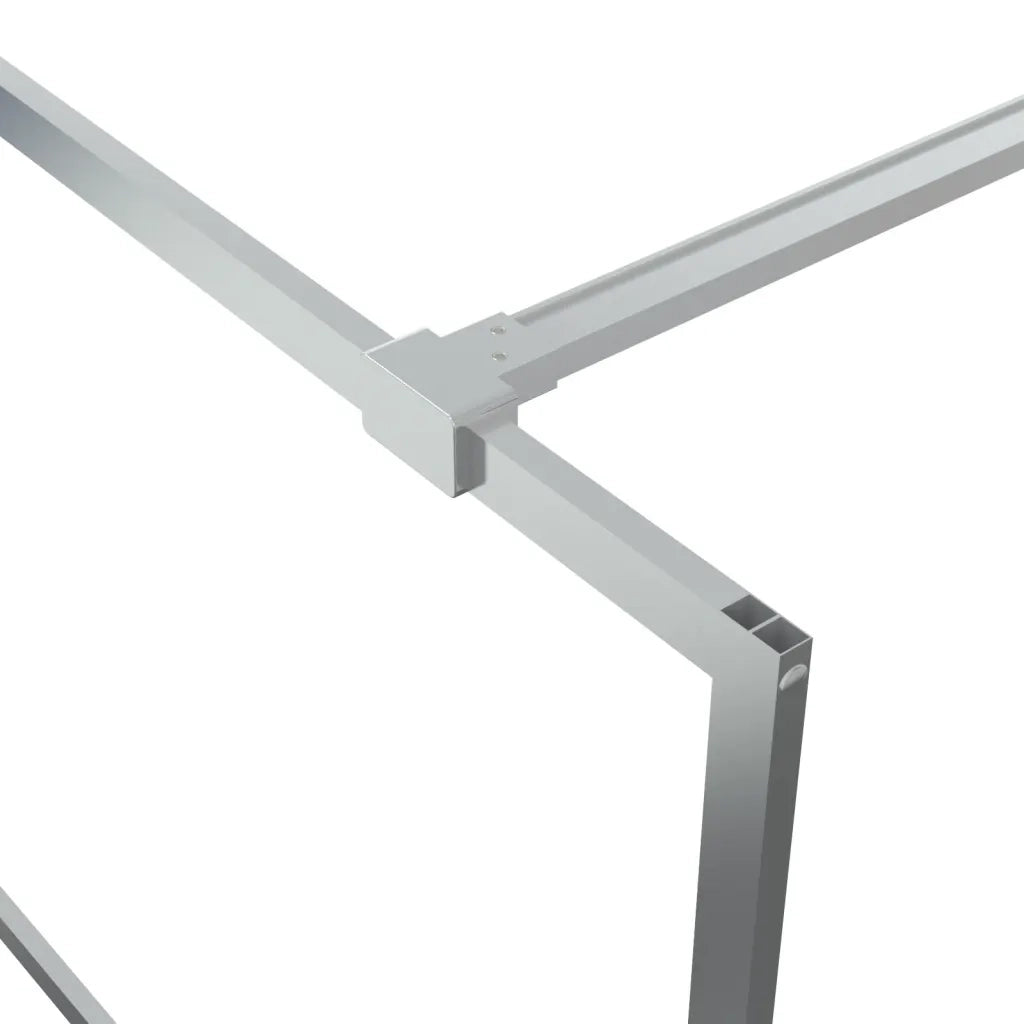 Parete Doccia Walk in Argento 140x195 cm Vetro Trasparente ESG 152139