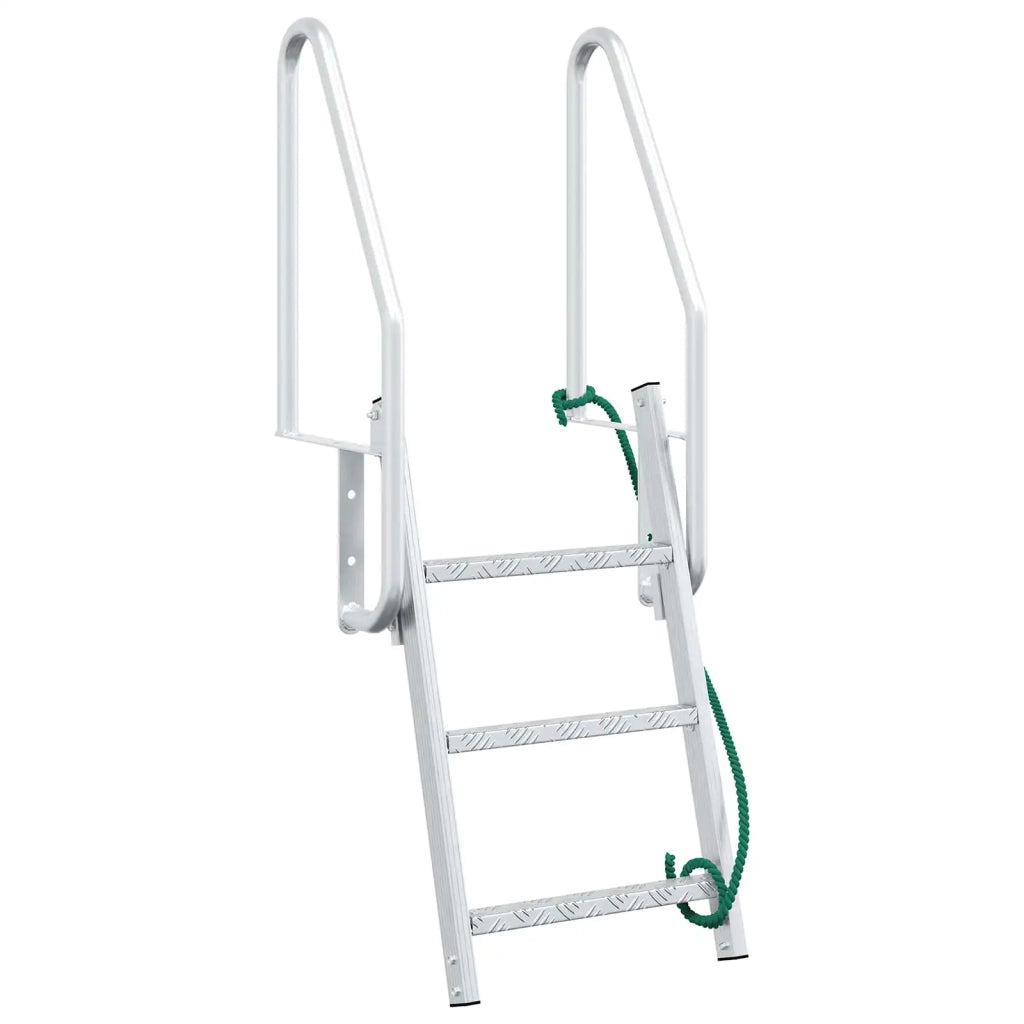 Scala da molo a 3 gradini Argento 58 x 77 x 144 cm Alluminio