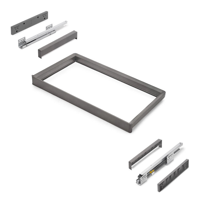 Kit portapantaloni a 7 aste, cesto portabiancheria e telaio regolabile Quartz per armadi, chiusura ammortizzata e estr..