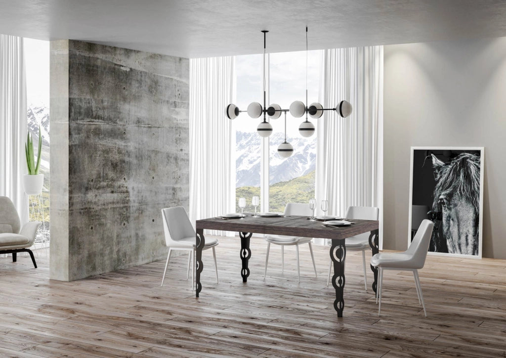 Tavolo allungabile 90x200/460 cm Karayan noce telaio Antracite