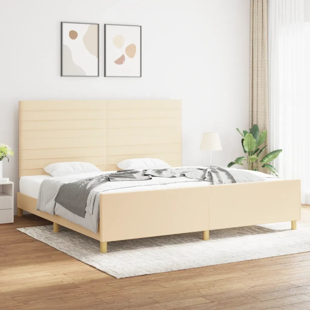 Giroletto senza Materasso Crema 200x200 cm in Tessuto