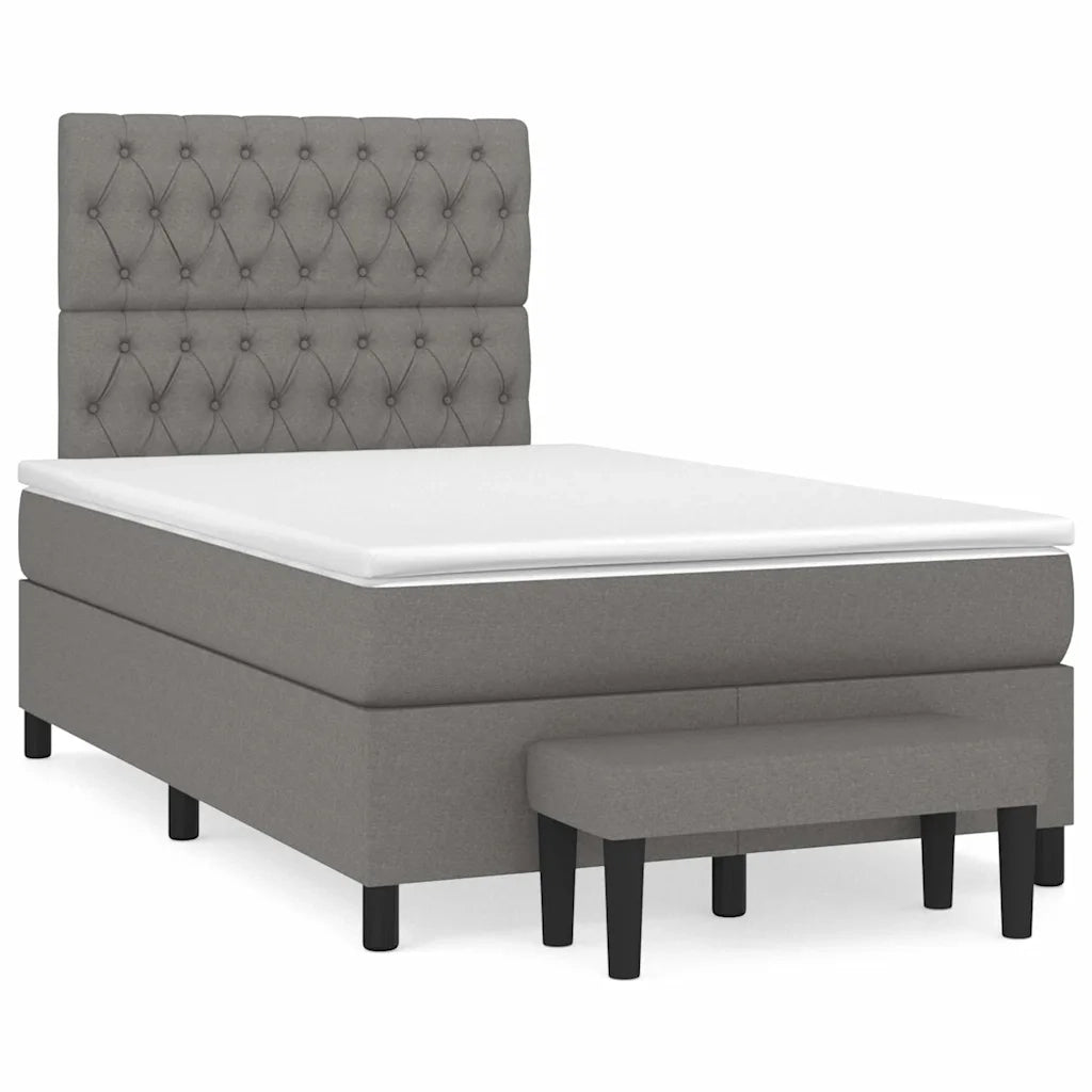 Giroletto a Molle con Materasso Grigio Scuro 120x190cm Tessuto 3270377