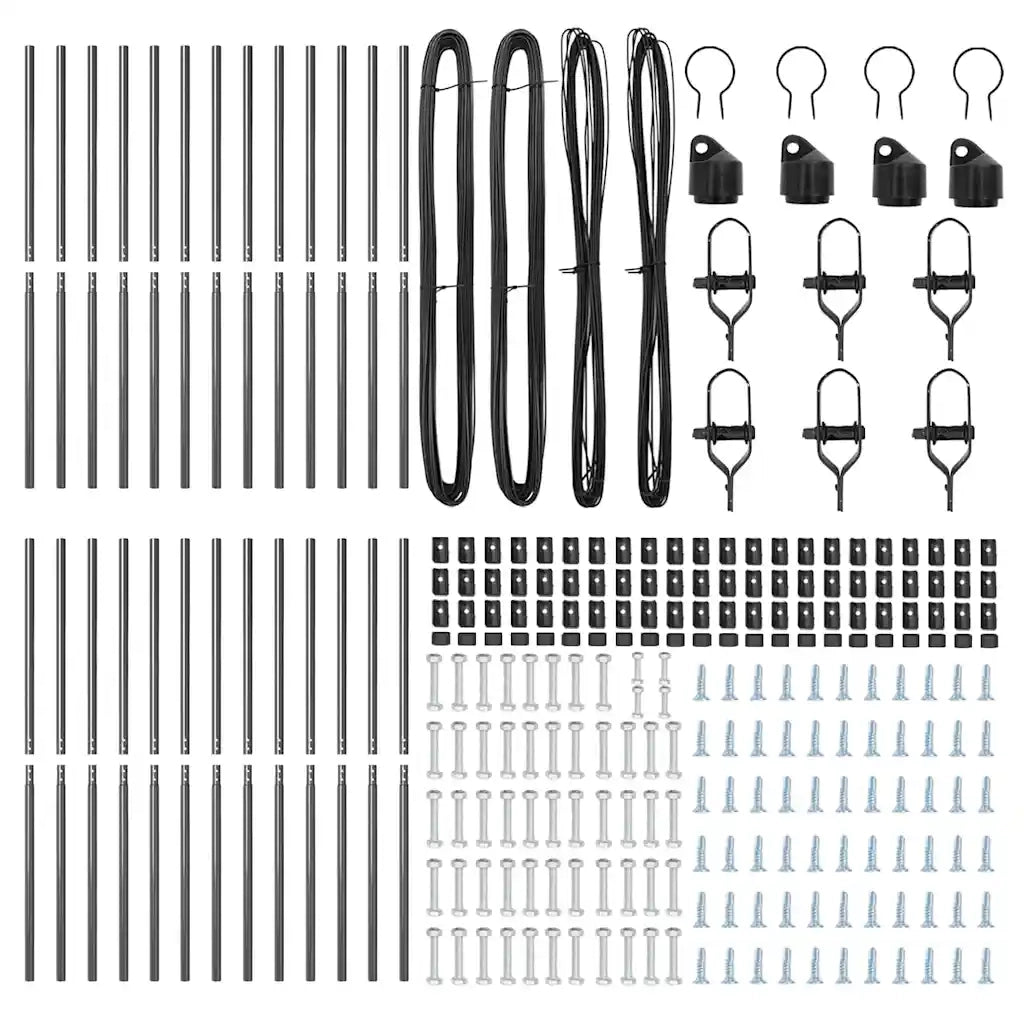Palo della recinzione 26 pcs Grigio 3,2 x 3,2 x 150 cm