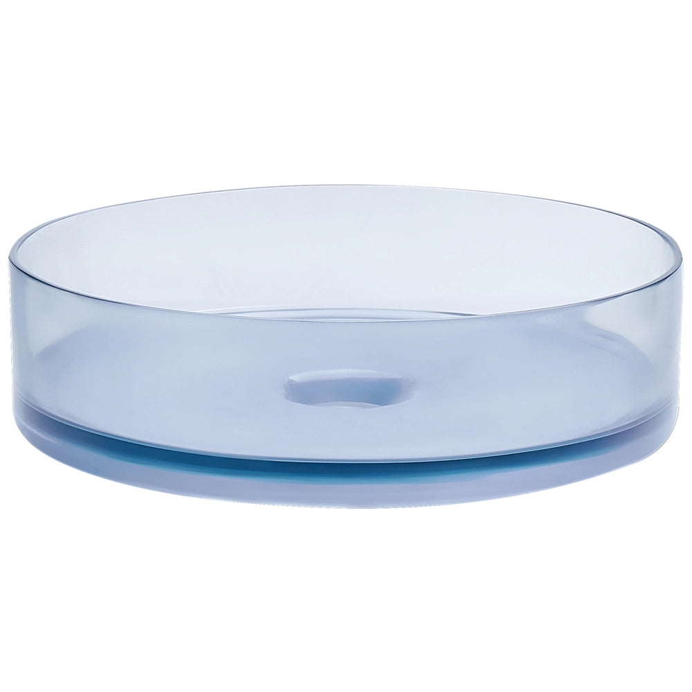 Lavandino da appoggio Azzurro Superficie solida 360 mm Lavandino da bagno rotondo semitrasparente