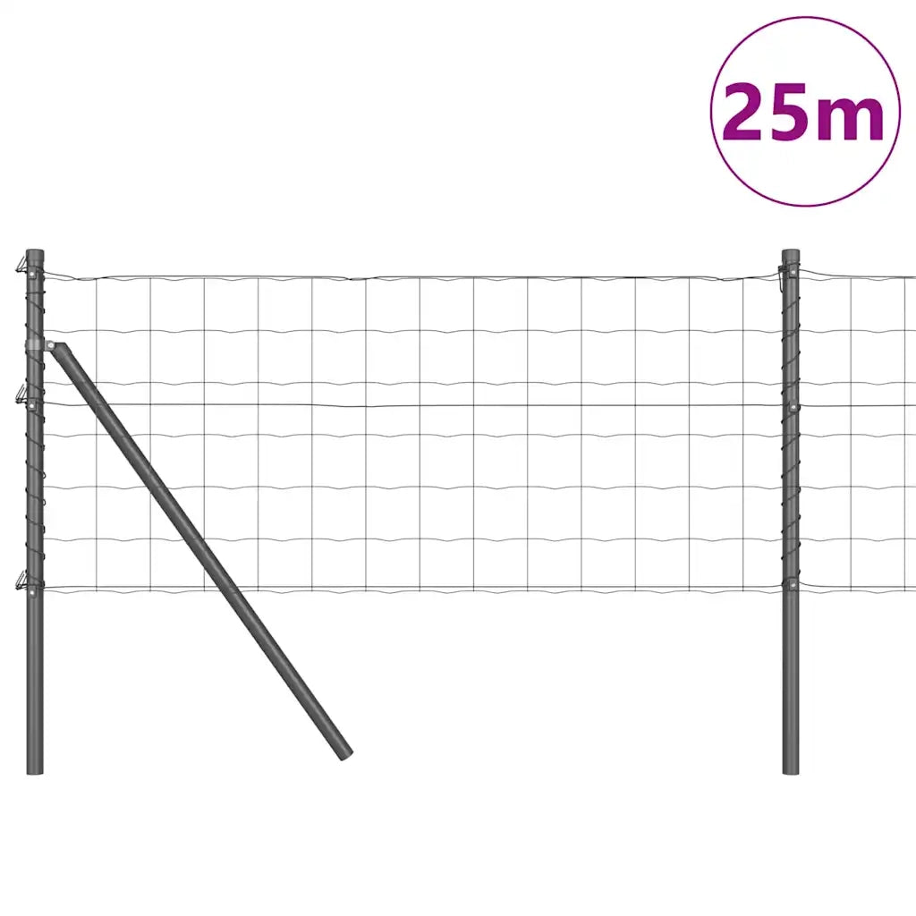 Recinzione con Posto Grigio 0,8 x 25 m Acciaio 3350423