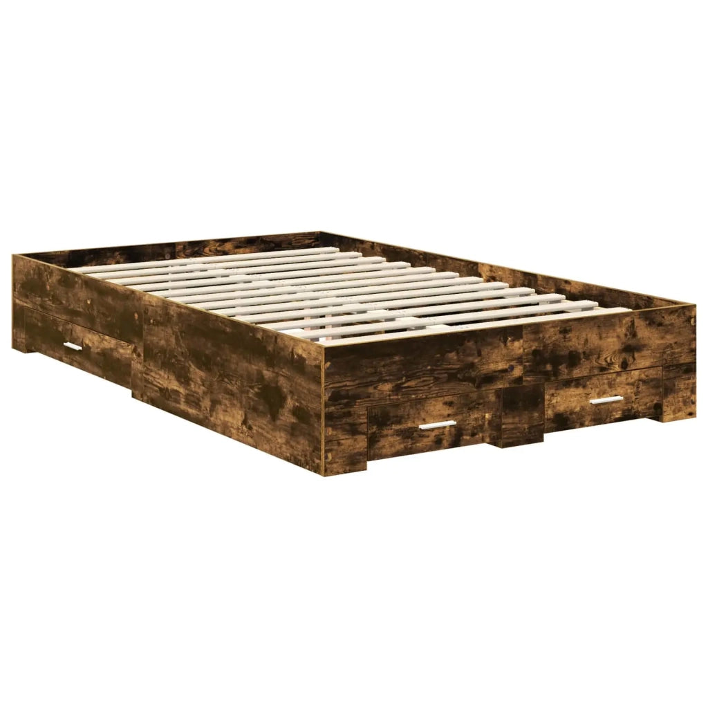 Letto matrimoniale | Letto per adulti | Struttura del letto Rovere fum¨¦ 120 x 200 cm Legno multistrato