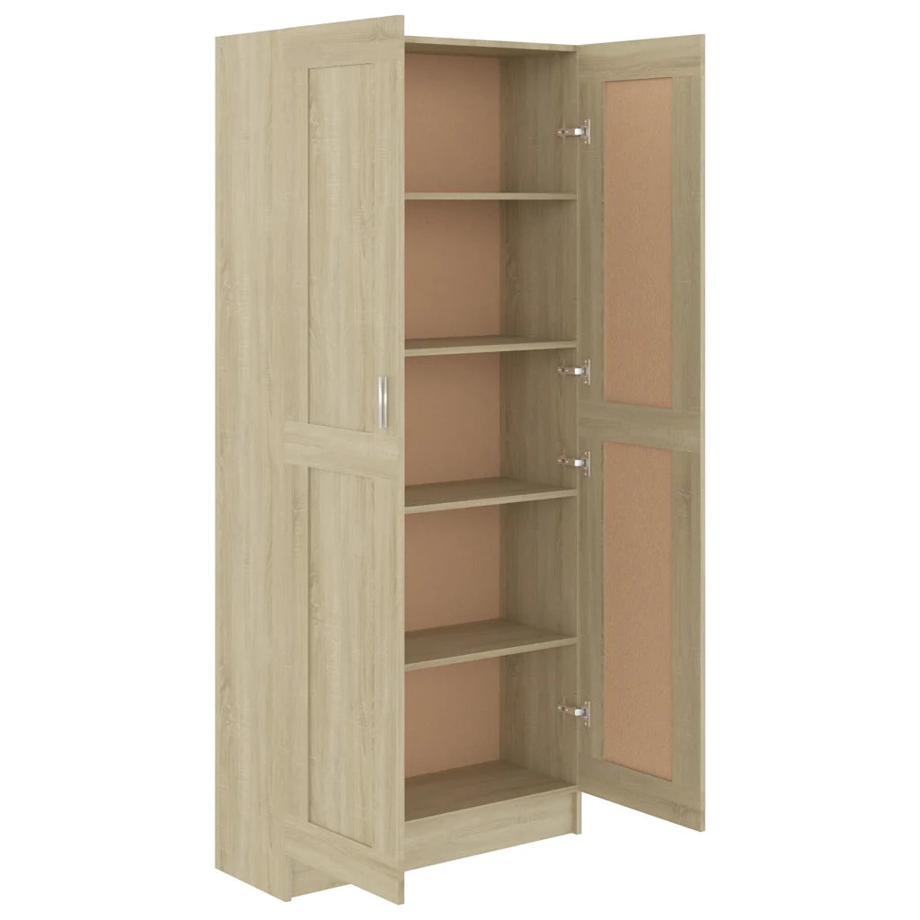 Libreria-Scaffale per Libri-Mobile di Stoccaggio Rovere Sonoma 82,5x30,5x185,5 cm in Legno Multistrato