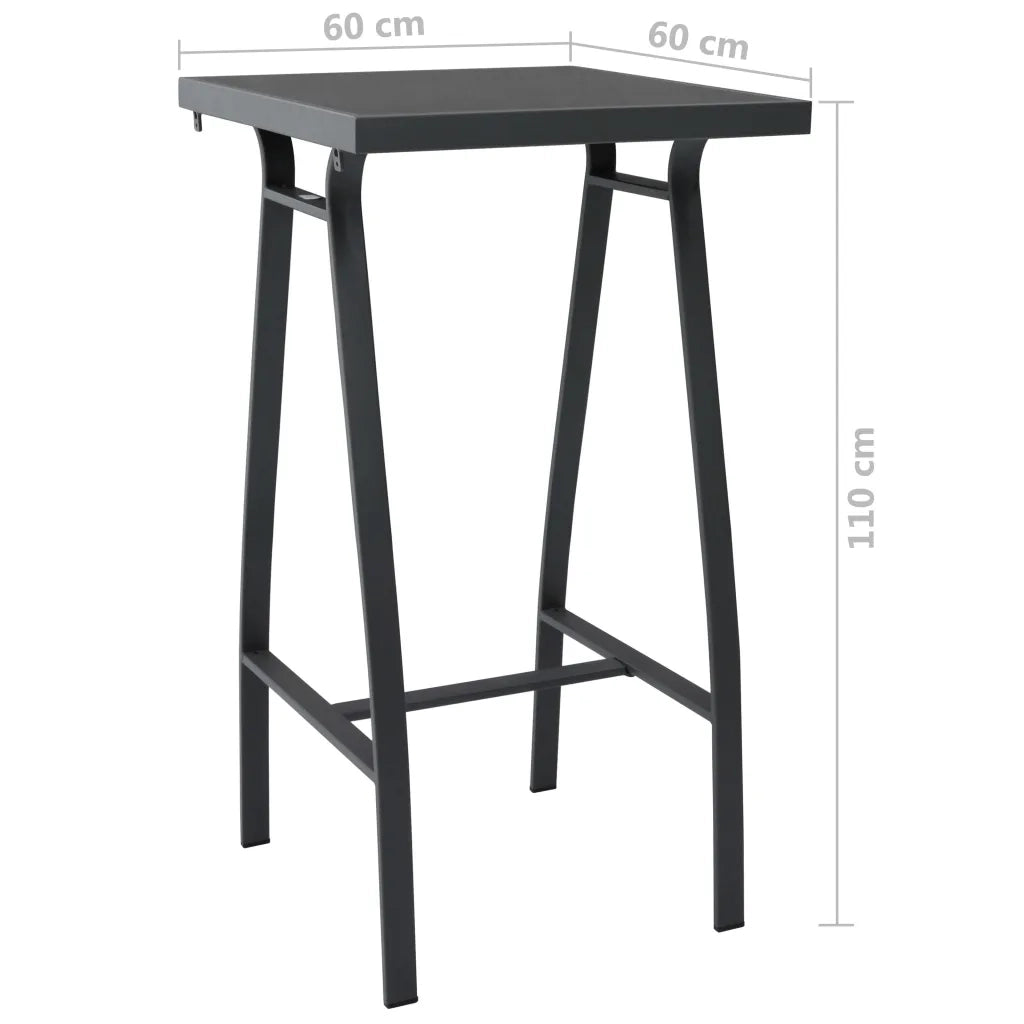 Set Bar da Giardino 5 pz Nero e Grigio 3073575