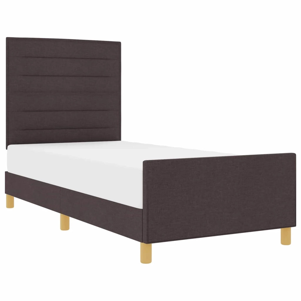 Struttura del letto Marrone scuro 90 x 200 cm Tessuto