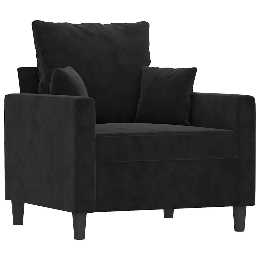Poltrona | Sedia Relax Nero 60 cm Velluto