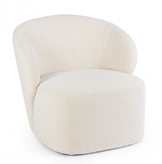 Poltrona Soggiorno 79,5x75,5x72 cm Babila in Bouclè Naturale