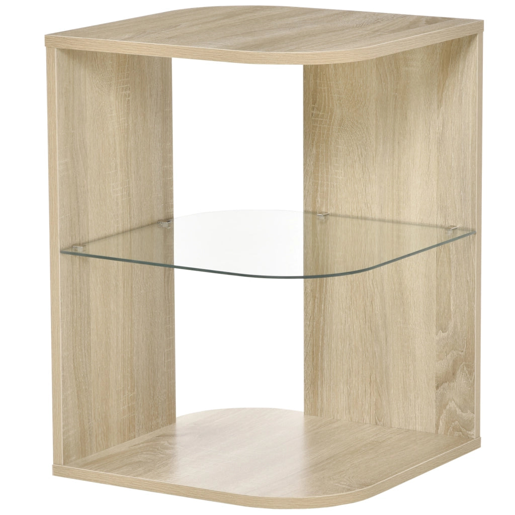 Tavolino da caff¨¨ design moderno ¨C Minimal ¨C vetro temperato legno naturale