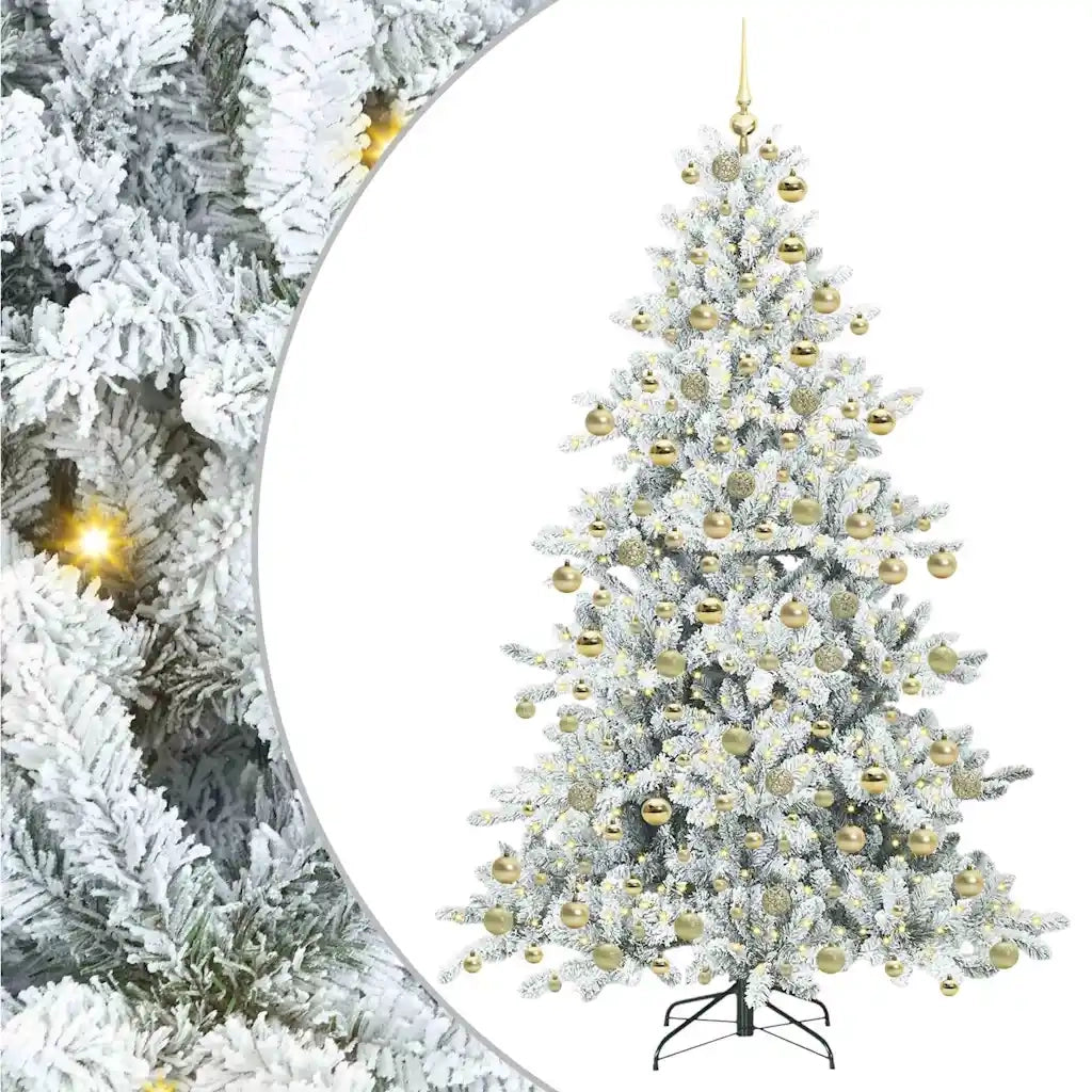 Albero di Natale Artificiale con Rami Pieghevoli Bianco 180 cm 3397722