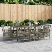 Set da pranzo per esterni 9 pz Grigio polyrattan 3448943