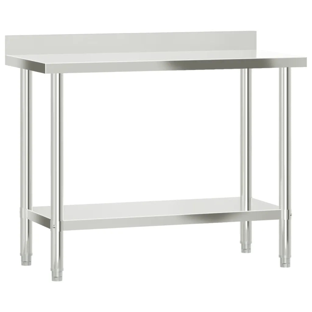 Tavolo Lavoro Cucina con Ripiano 110x55x120 cm Acciaio Inox 3208896