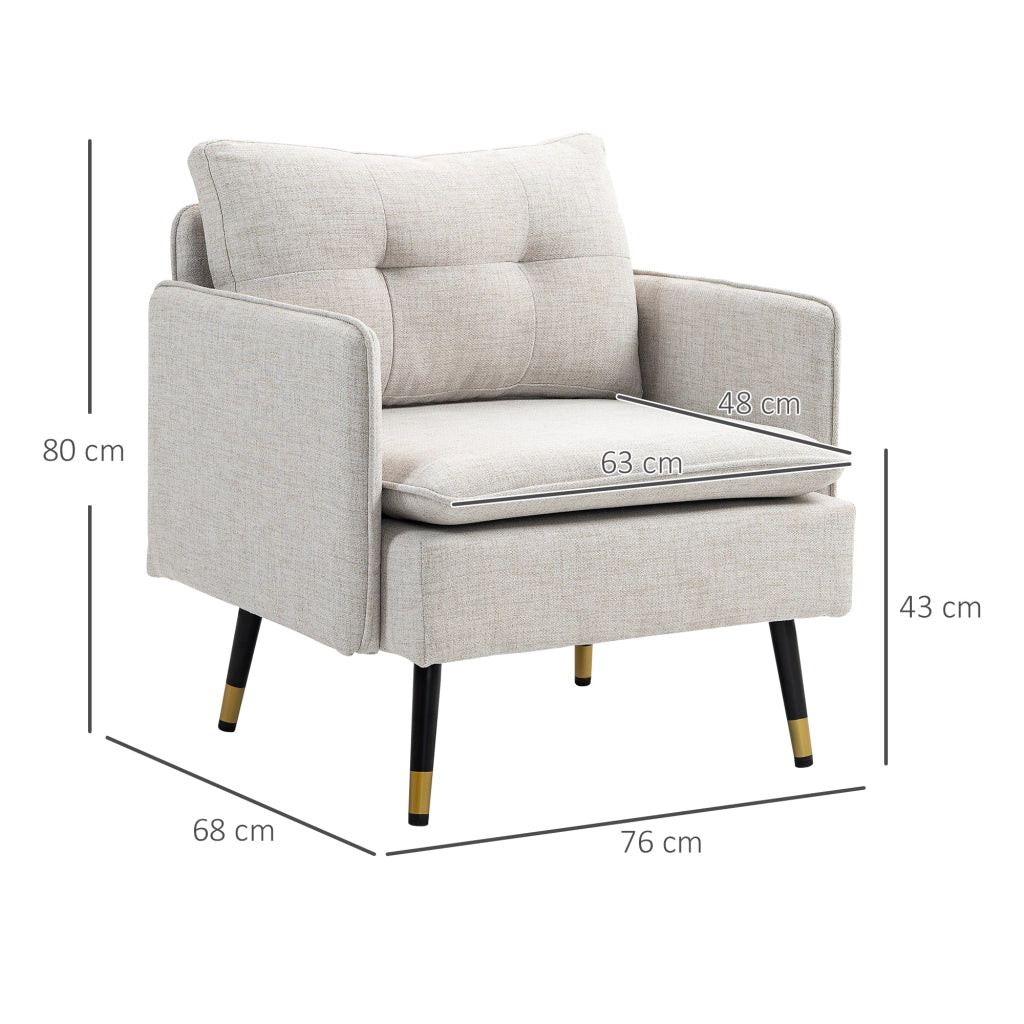 Poltrona Moderna ¨C Minimal ¨C Crema 76x68x80 cm