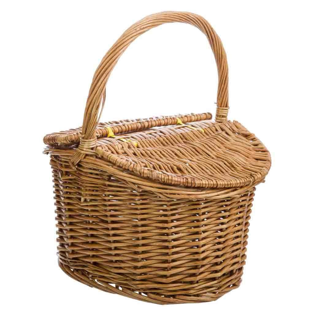 Cesto in vimini marrone con coperchio 28x22x15/31h