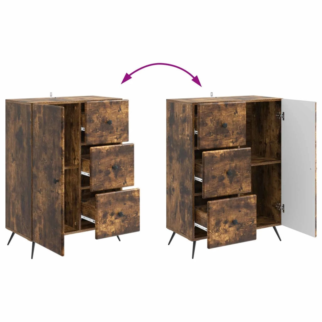 Credenza | Madia | Buffet da pranzo | Armadio da pranzo Rovere Fumo 66 x 34,5 x 90 cm Legno ingegnerizzato