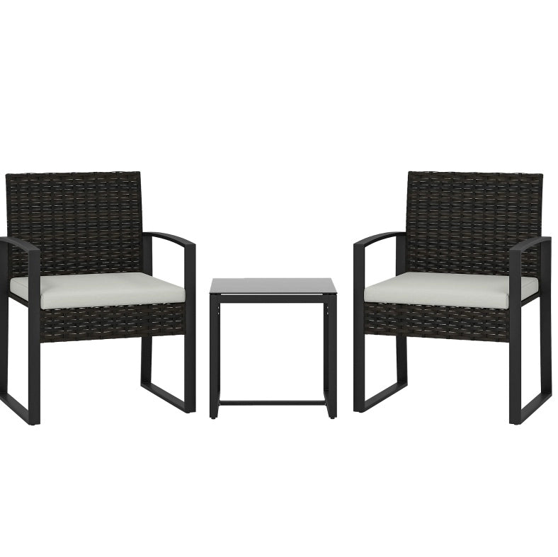 Set da giardino 3 pezzi 55x58x76 cm grigio crema acciaio, cuscini sfoderabili