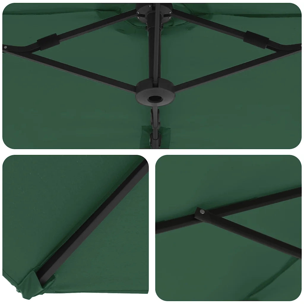 Ombrello | Parasolne Verde 372 x 198 x 243 cm Poliestere e Alluminio