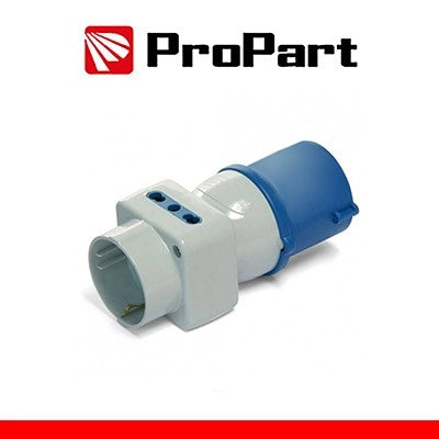 Adattatore triplo Spina ind.16A 2P+T 220-250V-cee Schuk/Bip IP44