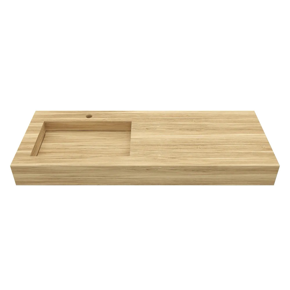 Lavabo sospeso con vasca a sinistra in hpl 120cm rovere miele | Baikal