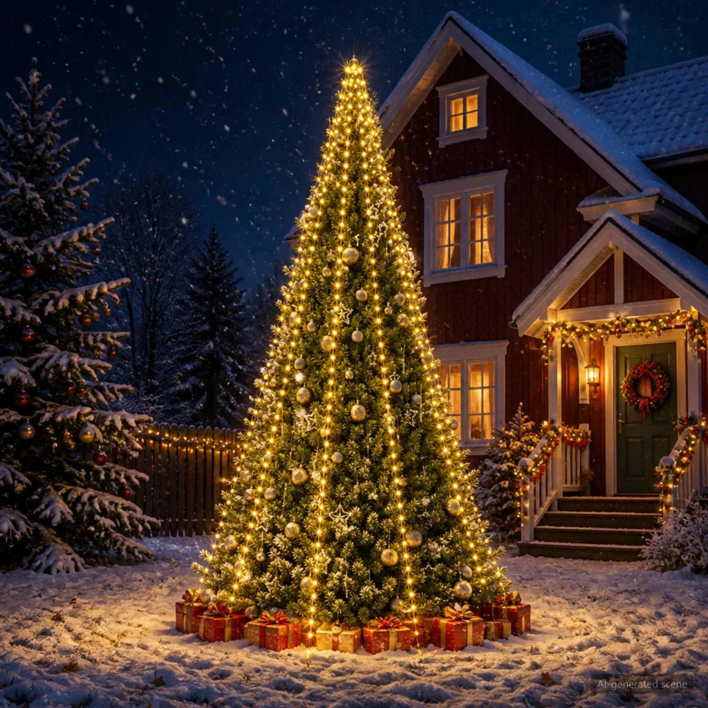 Ghirlande luminose per alberi di Natale 500 LED Bianco caldo 42054087