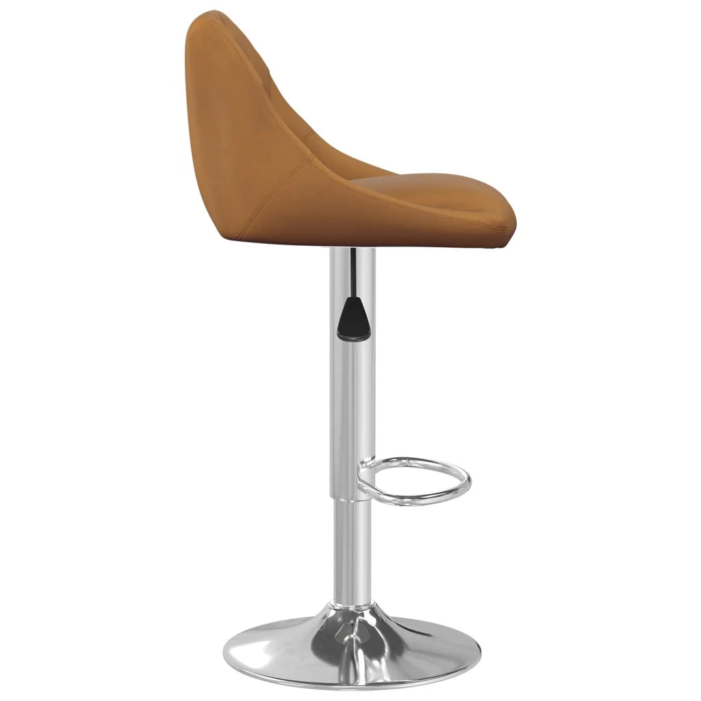 Sgabello da Bar Marrone in Velluto 335292