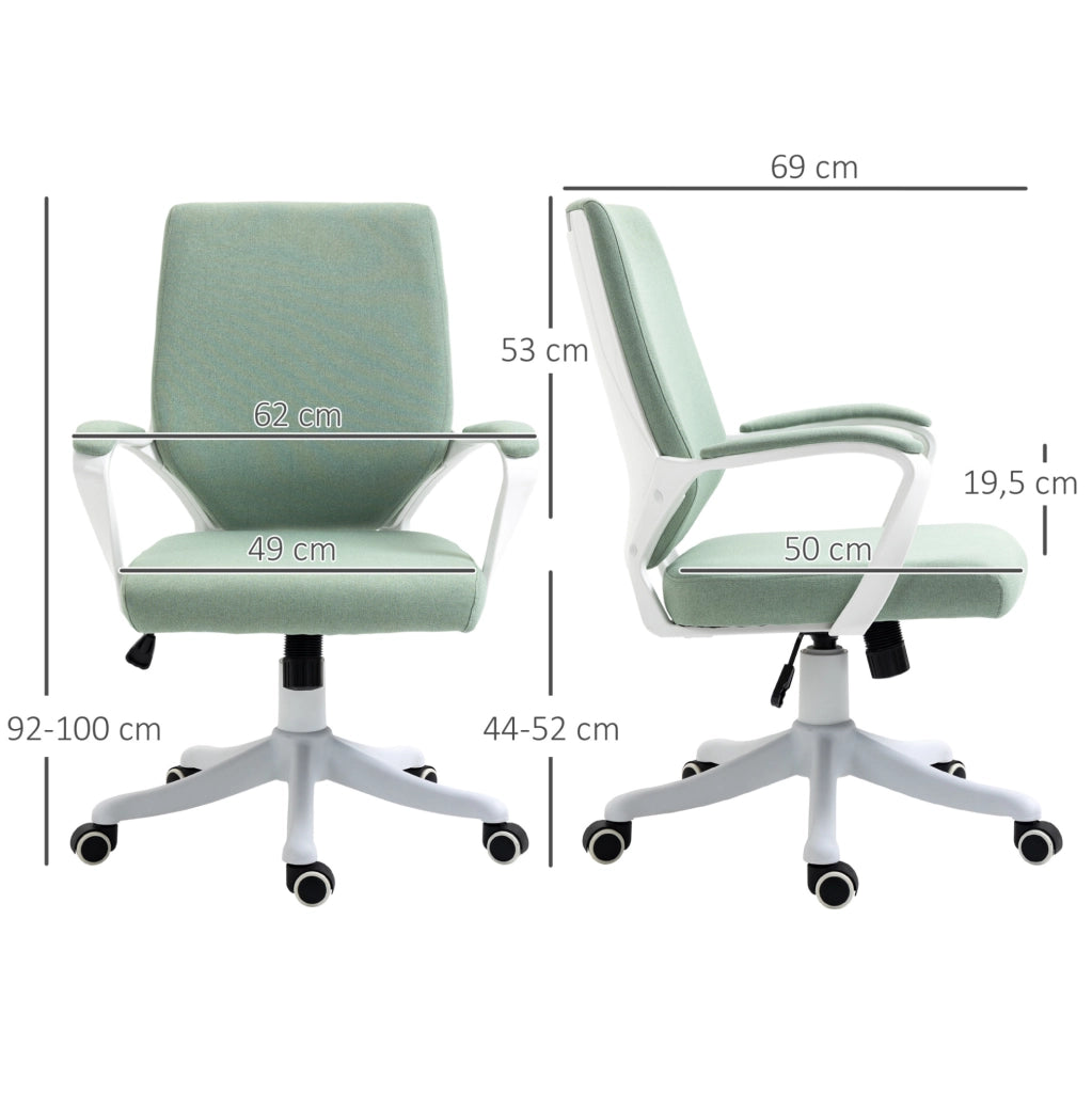 Sedia da ufficio ergonomica verde con supporto lombare