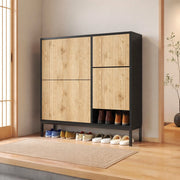 SCARPIERA con panca estraibile 100x25x100 cm MDF Nero e colore legno