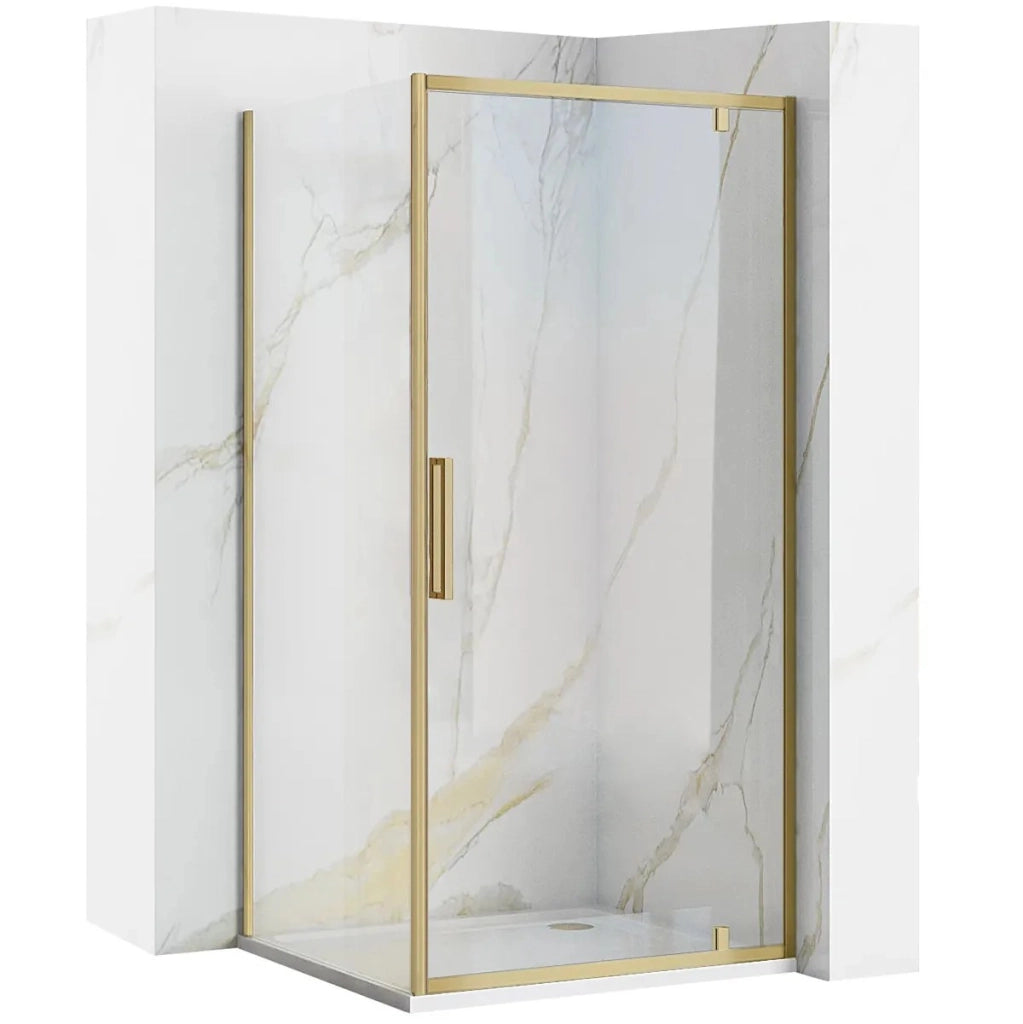 Cabina Doccia Rea Rapid Swing Brush Gold 90x80