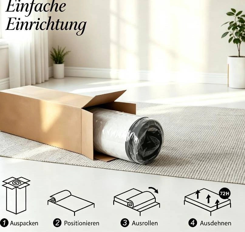 Materasso memory foam 140x190 cm per 2 persone, spessore 25 cm, imbottitura in schiuma ad alta densità