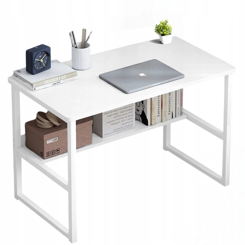 Scrivania da computer in stile loft bianca per ragazzi con ripiano, moderna, 100 cm