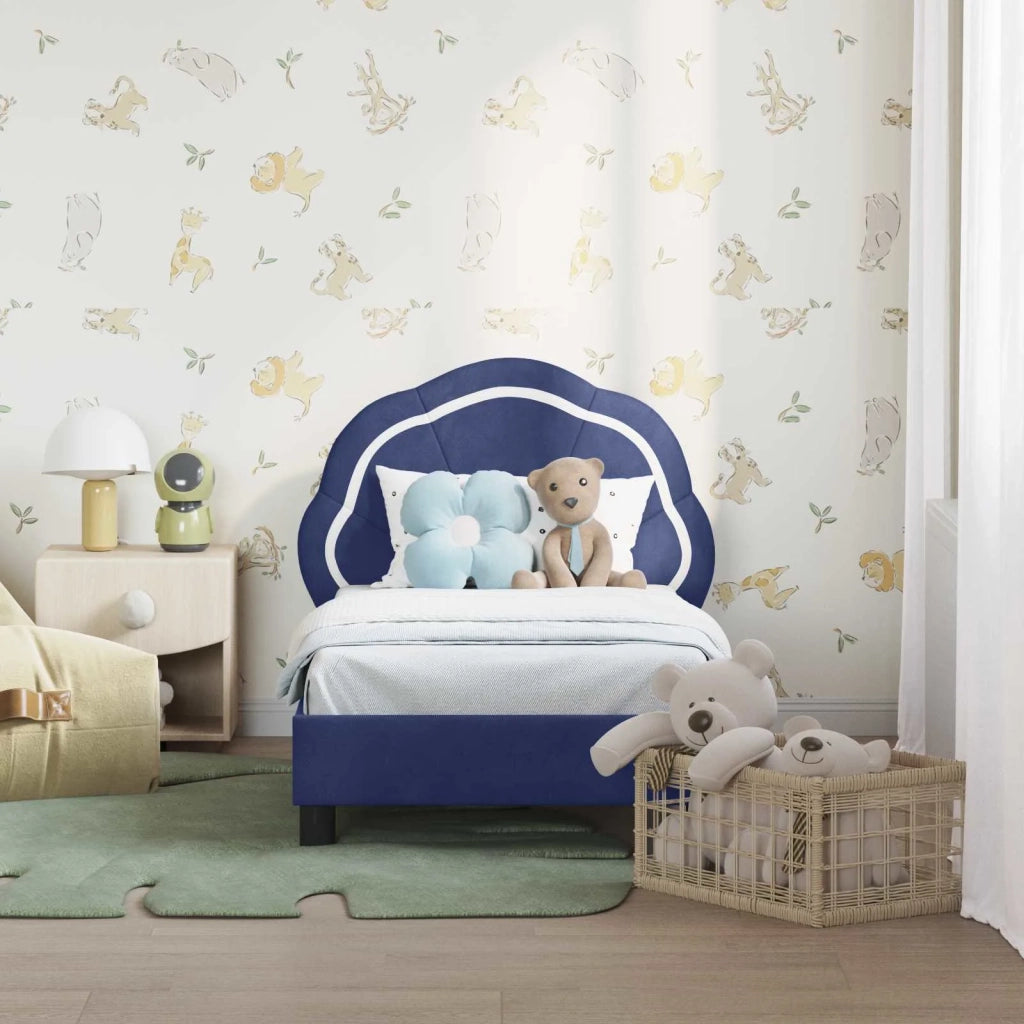 Letto singolo | Letto per adulti | Struttura letto per bambini con testata Blu Polizia 70 x 140 cm