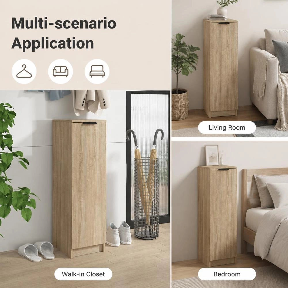 Shoe Cabinet Sonoma Oak 30x35x100 Cm Wood-based Material