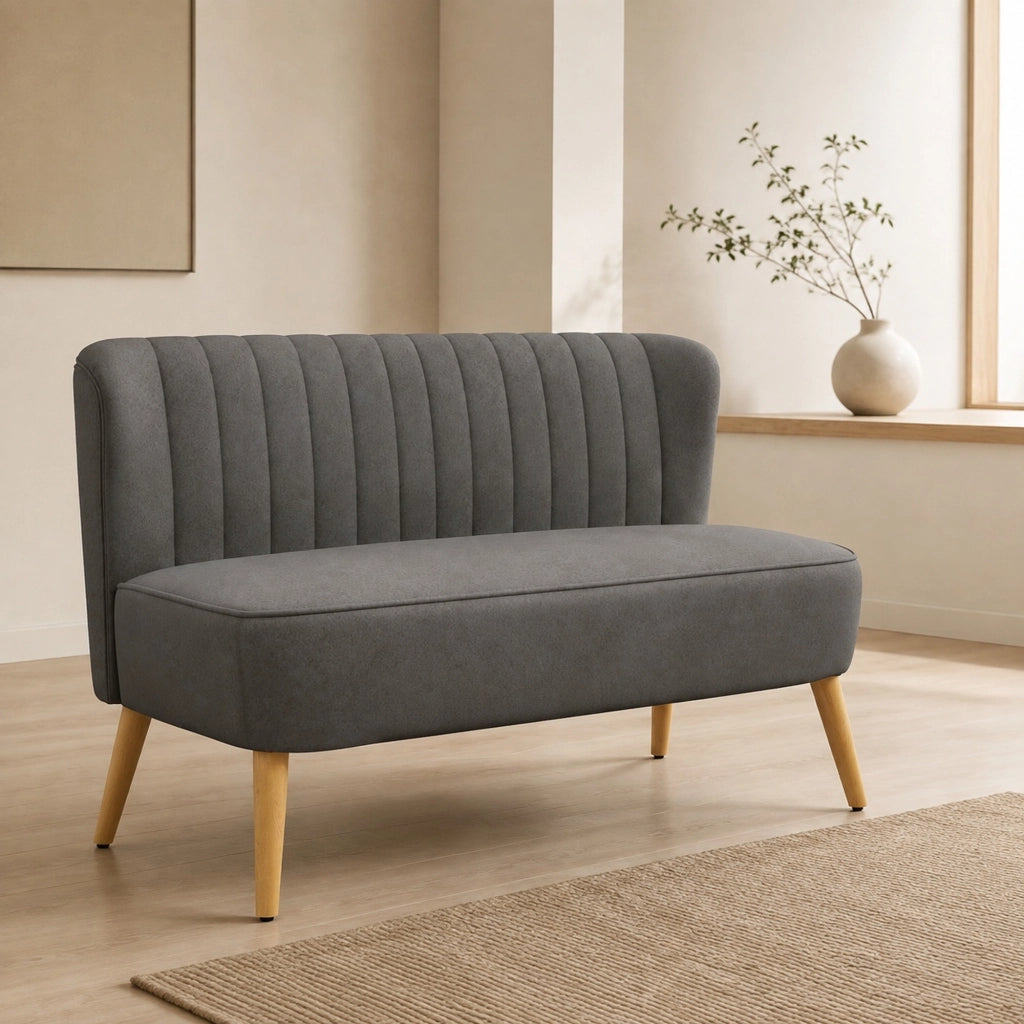 DIVANO Compatto 117x56,5x77 cm Poliestere Grigio Scuro