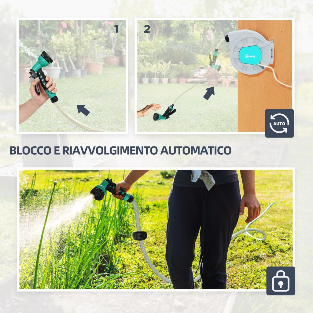 Avvolgitubo Automatico ¨C Zephmum ¨C Grigio Lunghezza 25+2 m